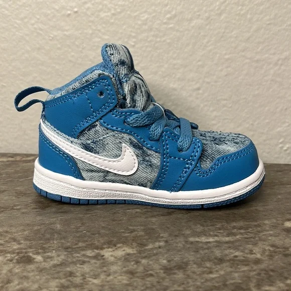 Nike Air Jordan 1 Mid Toddler Washed Denim 5C